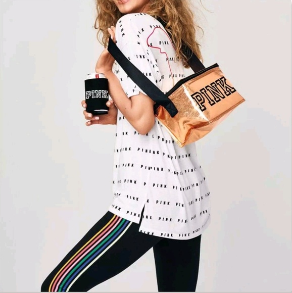 PINK Victoria's Secret Handbags - PINK mini cooler/lunch bag Rose Gold